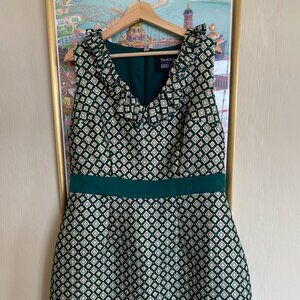 Vintage-inspired Dress Emerald Green and Gold